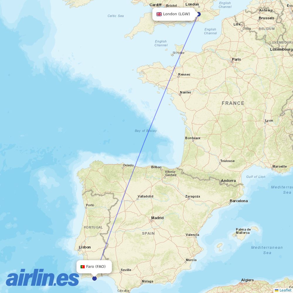 Wizz Air UK at FAO route map