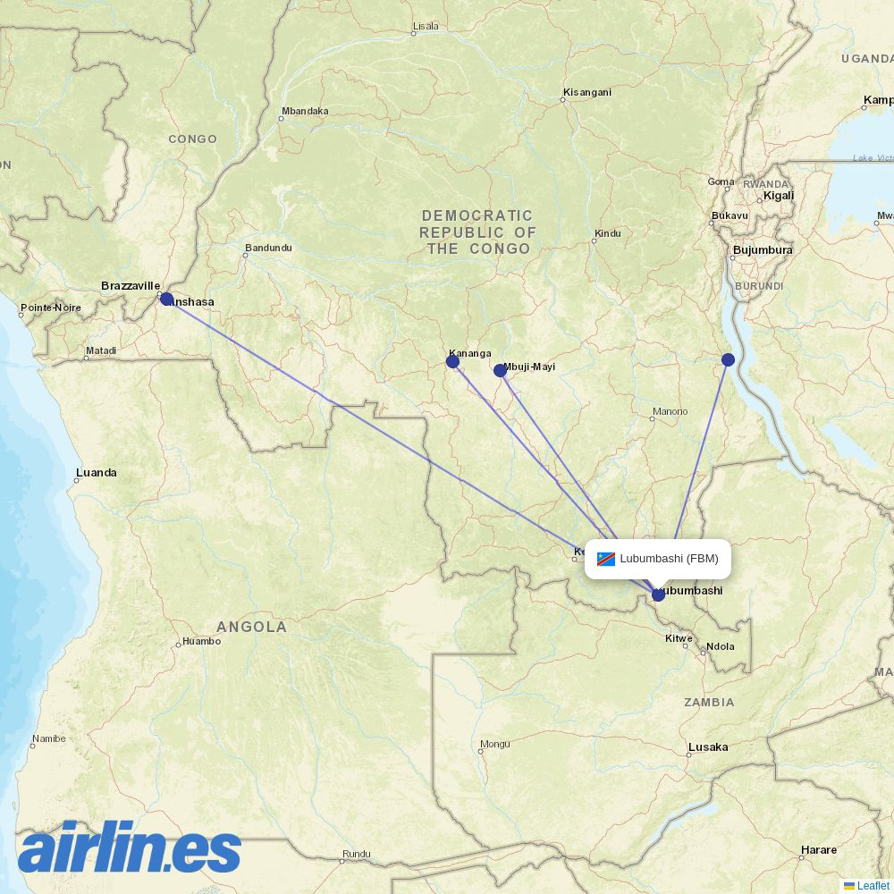flyCAA at FBM route map