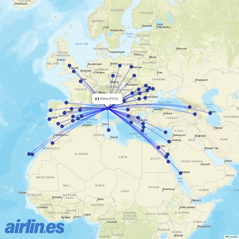 Wizz Air Malta at FCO route map