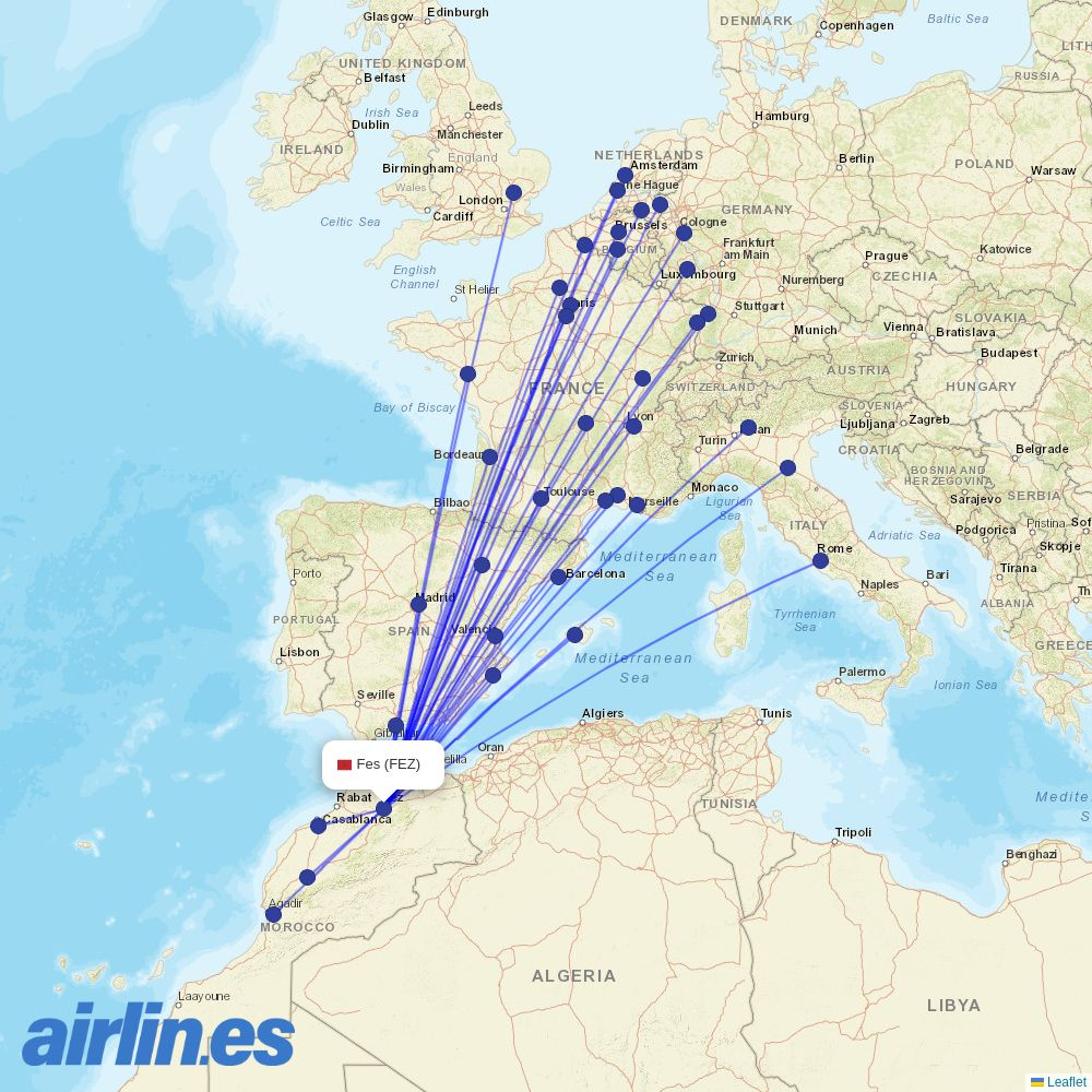Eurowings from Saiss destination map
