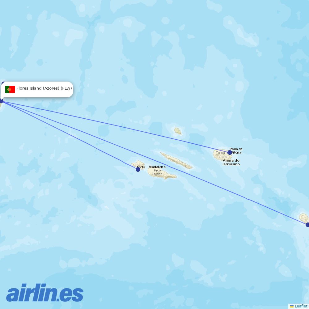 SATA - Air Acores at FLW route map