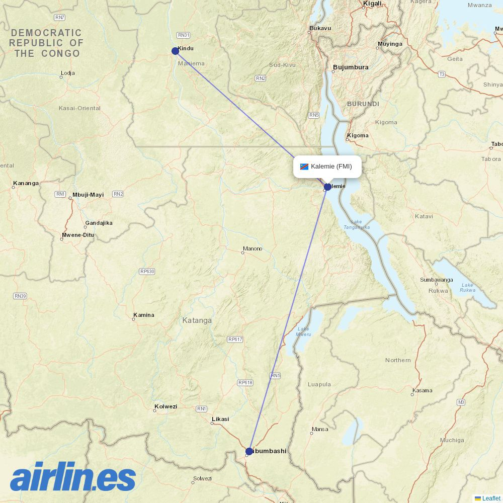 flyCAA at FMI route map