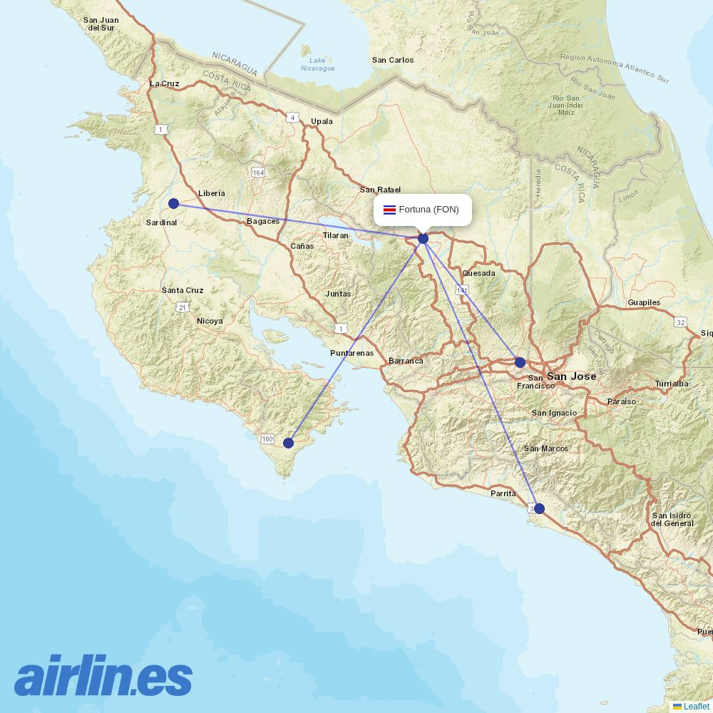 SANSA at FON route map