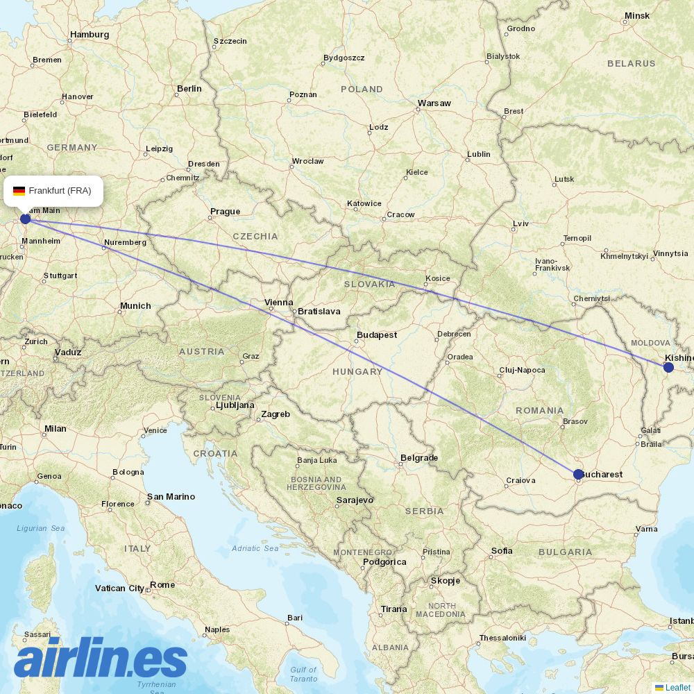HiSky Europe at FRA route map