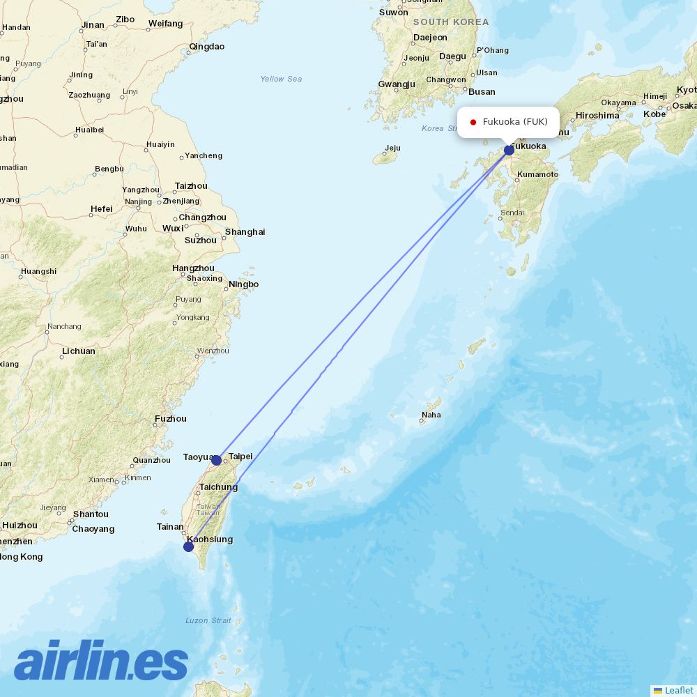 China Airlines at FUK route map
