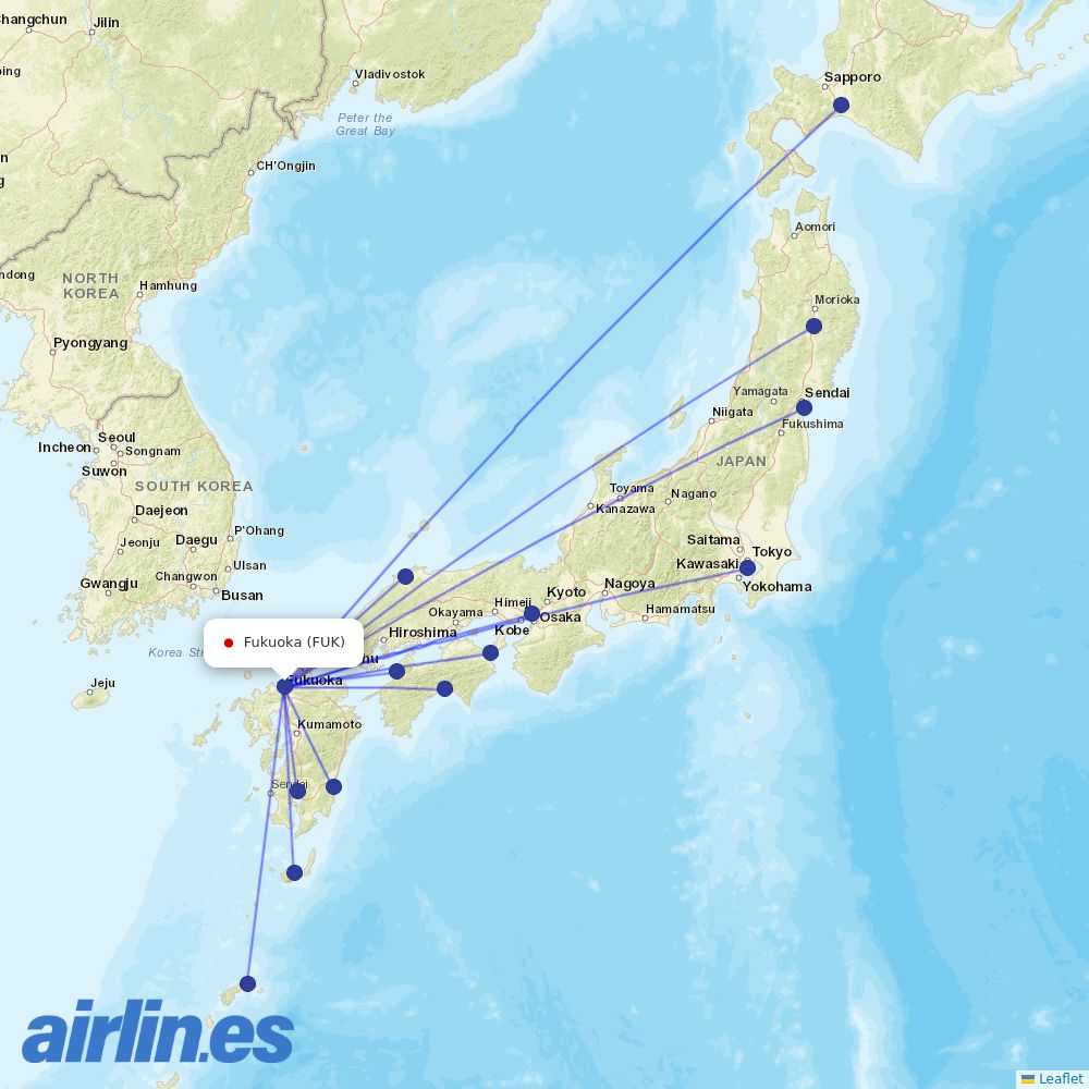 JAL at FUK route map