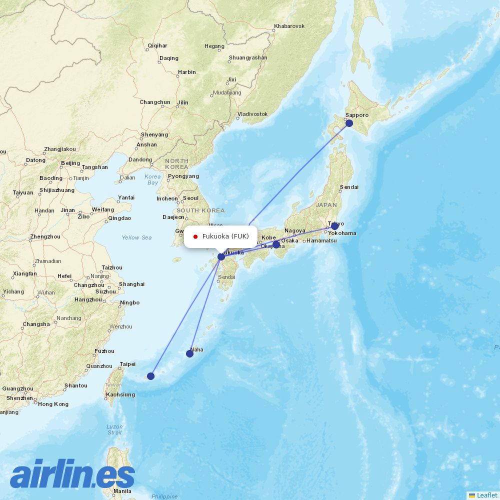 Peach Aviation at FUK route map