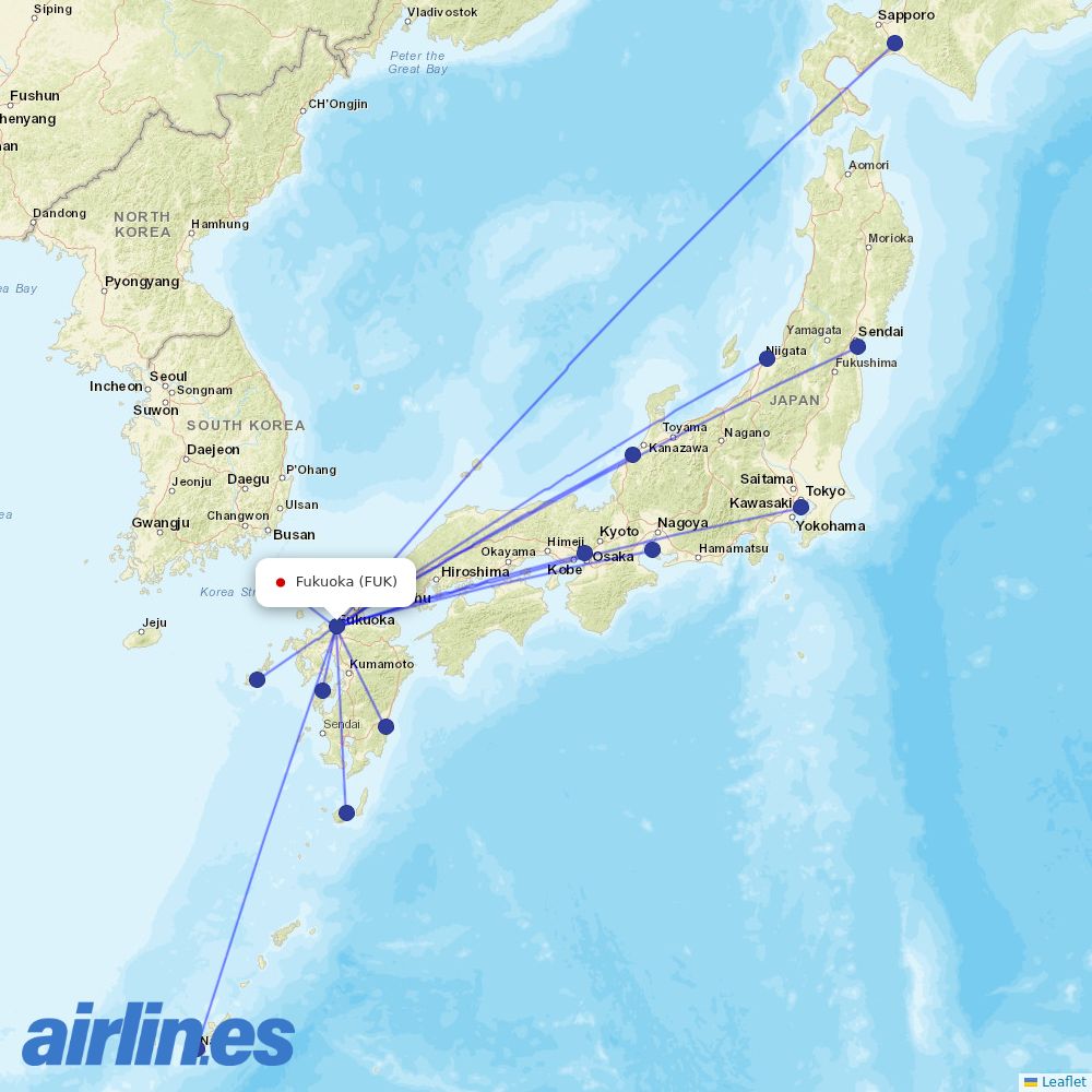 ANA at FUK route map