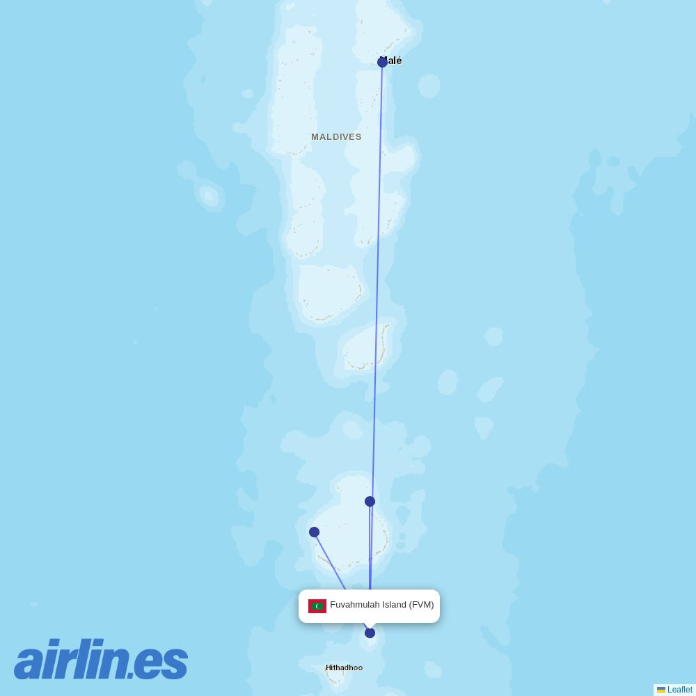 Maldivian at FVM route map