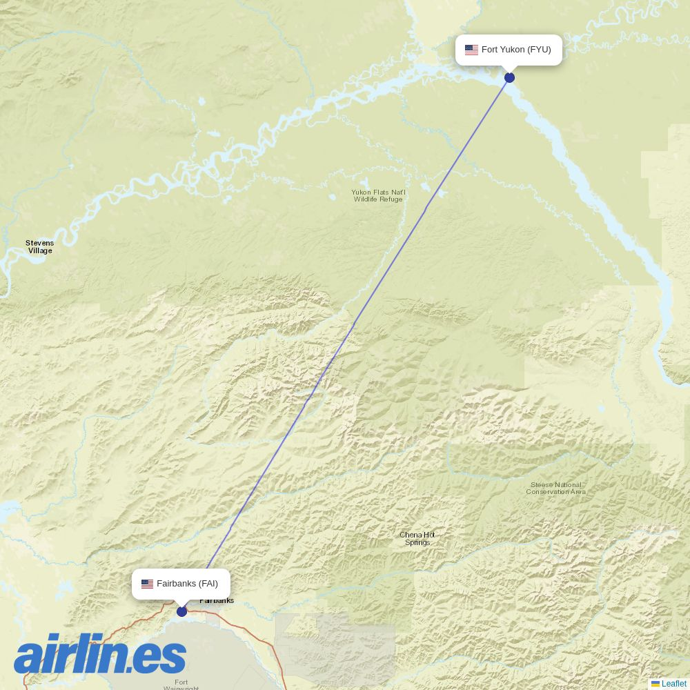 Everts Air at FYU route map