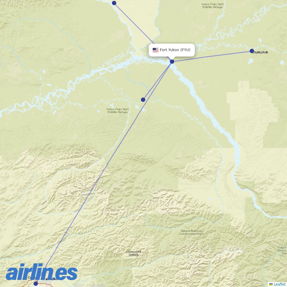 Astral Aviation at FYU route map