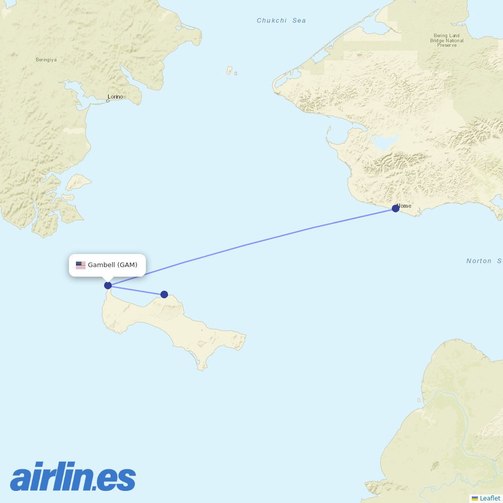 Easy Fly Express at GAM route map