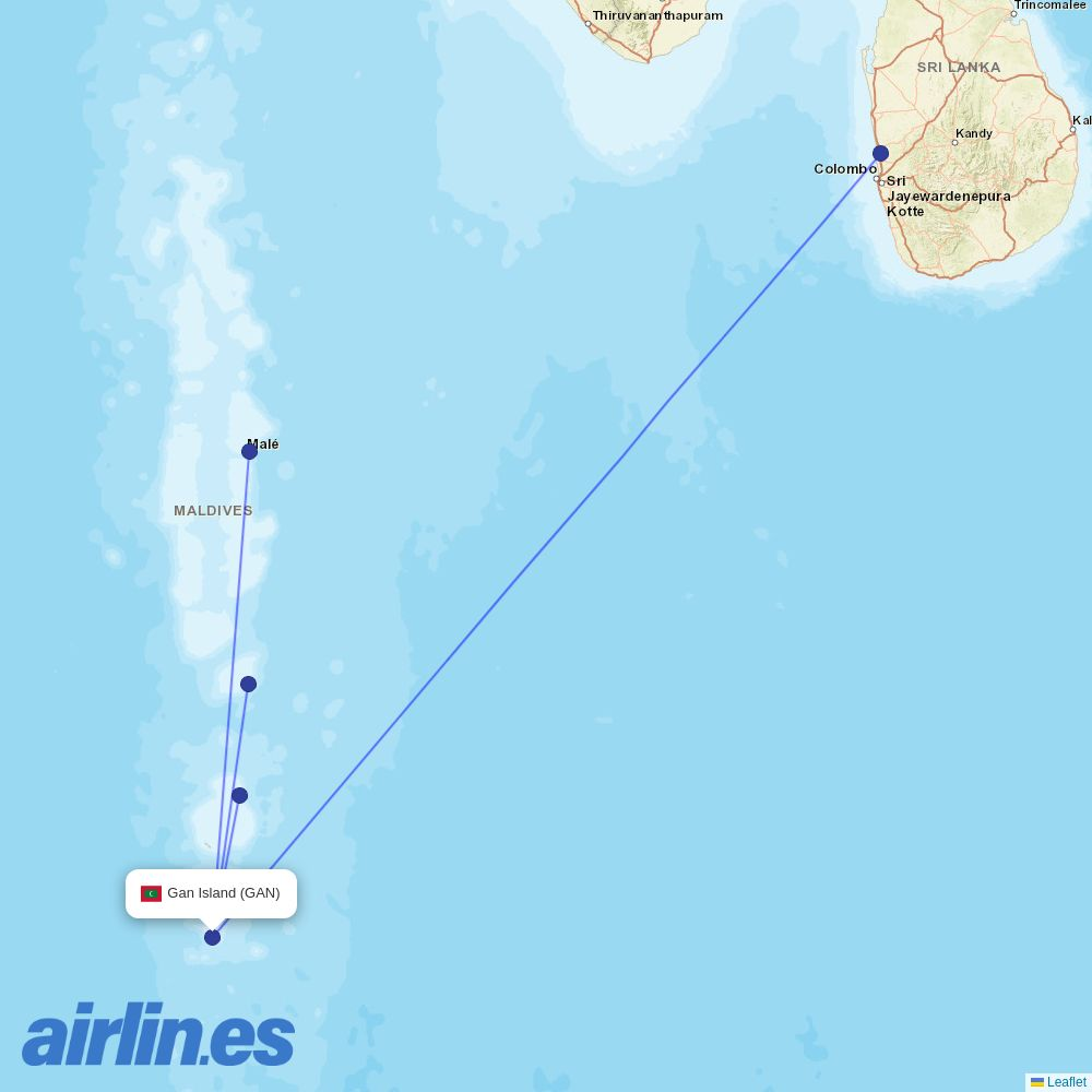 Maldivian at GAN route map