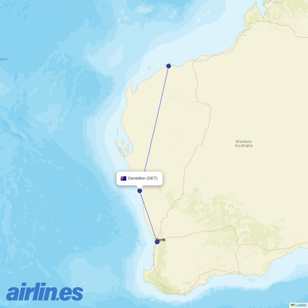 Aviair from Geraldton destination map