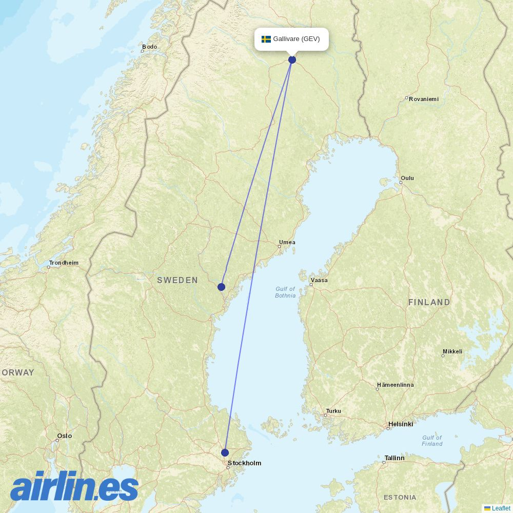 PopulAir at GEV route map