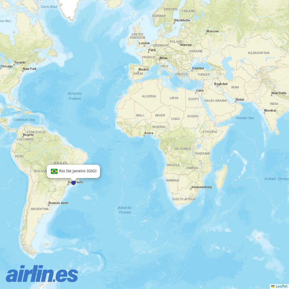 Azul at GIG route map