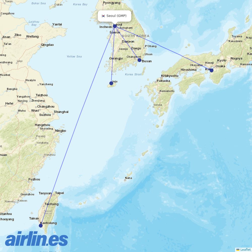 Jeju Air at GMP route map