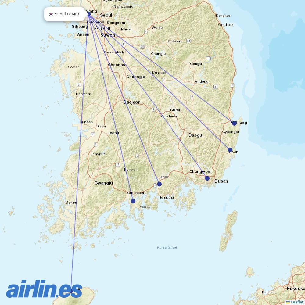 Jin Air at GMP route map