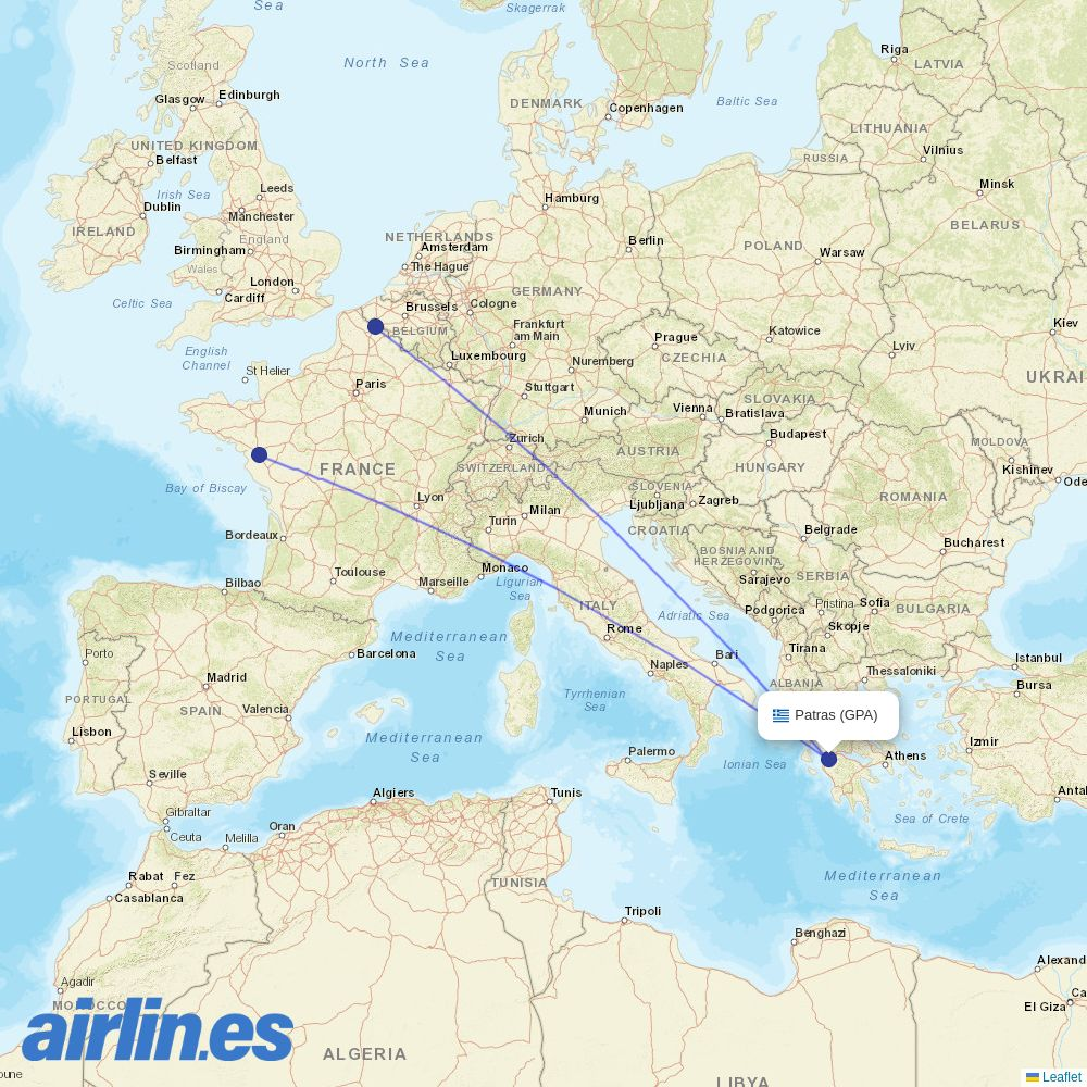 Volotea from Araxos Airport destination map