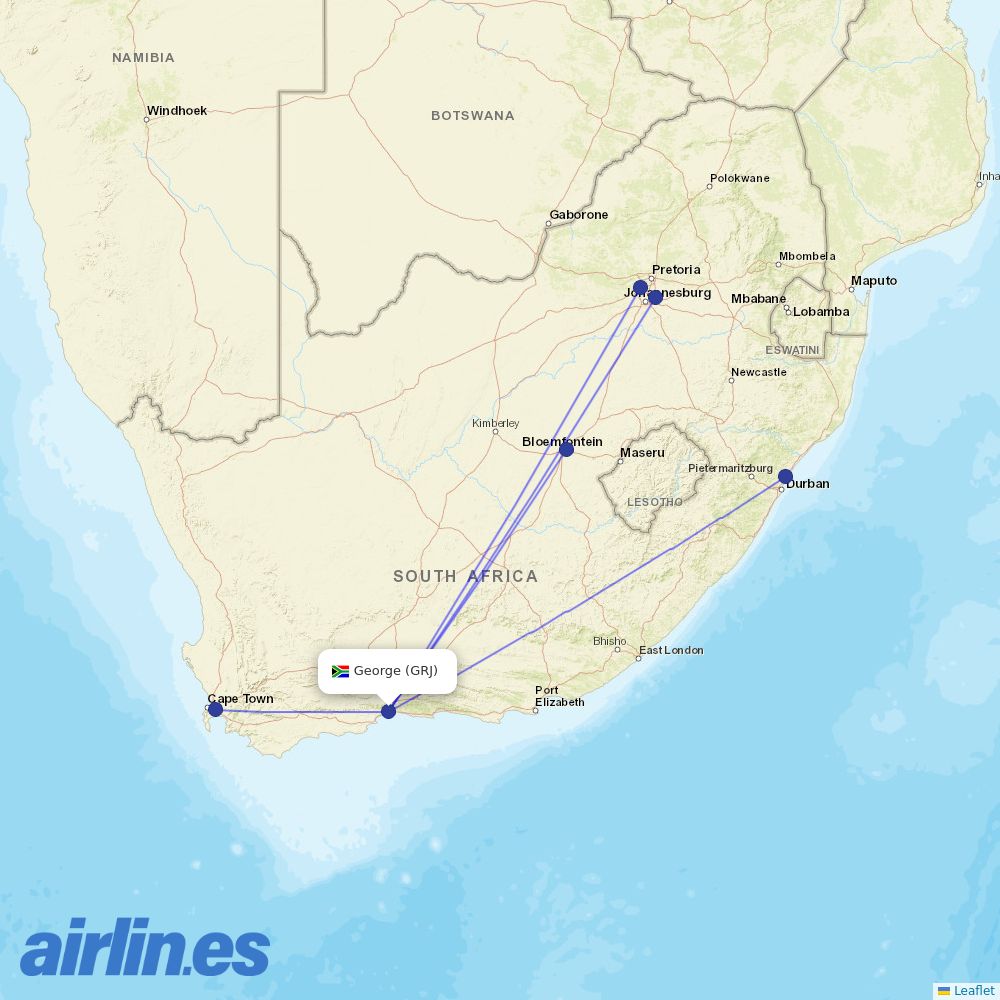 CemAir at GRJ route map