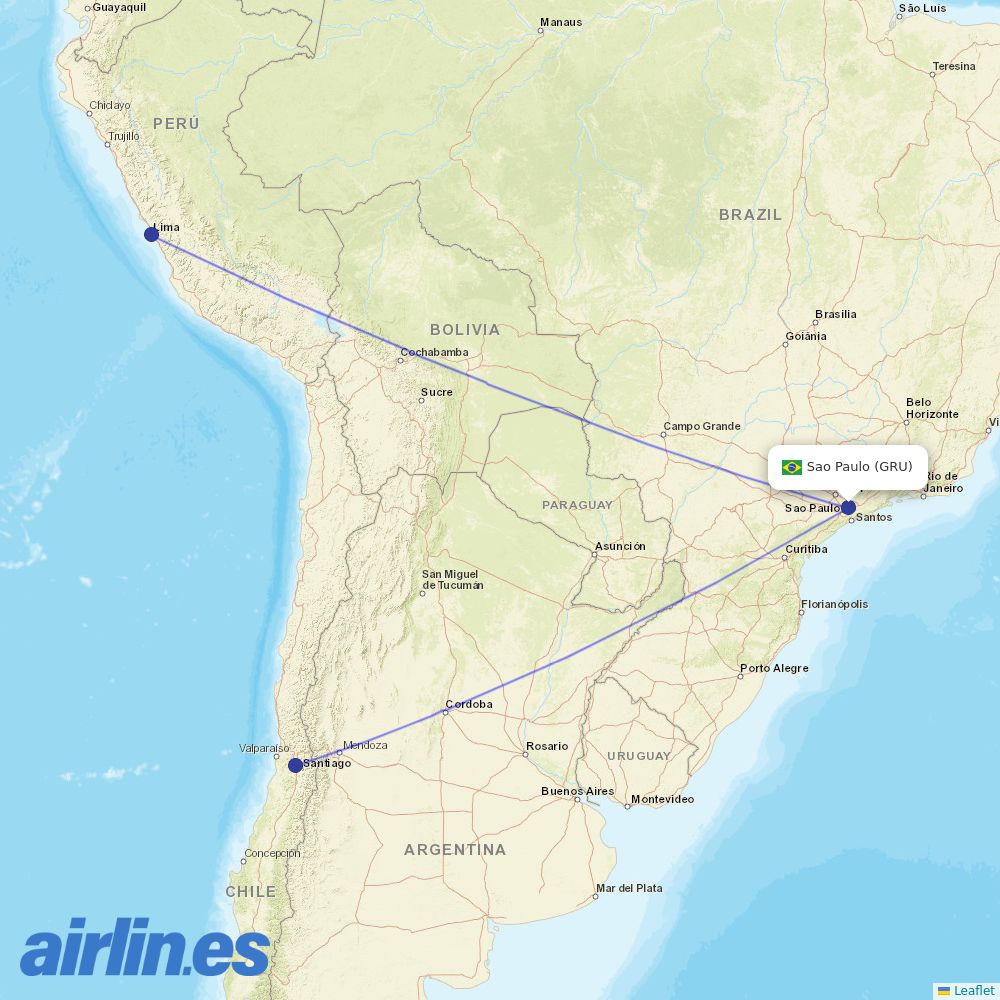 Sky Airline at GRU route map