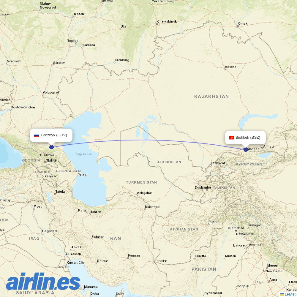 Avia Traffic Company from Grozny Airport destination map