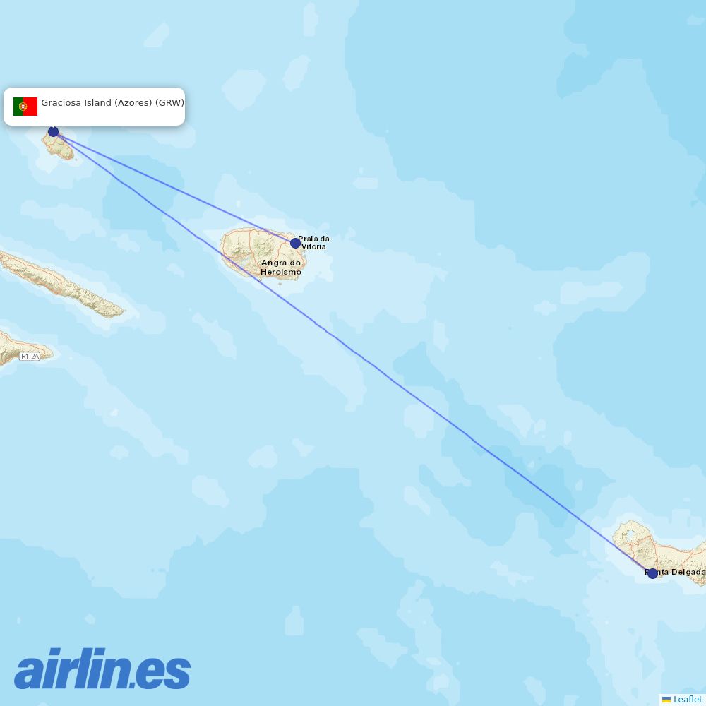 SATA - Air Acores at GRW route map