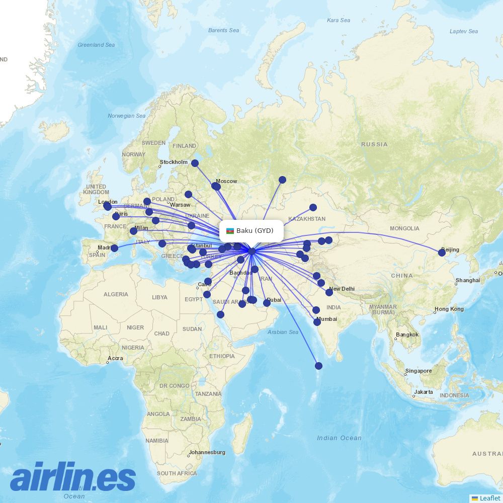AZAL at GYD route map
