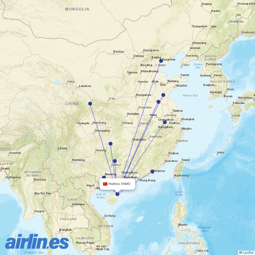 Air Guilin at HAK route map