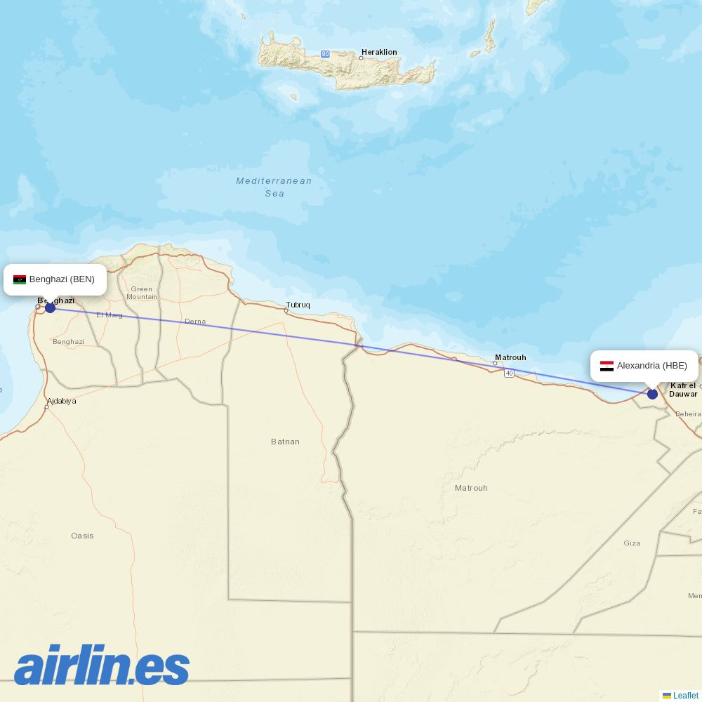 Buraq Air at HBE route map