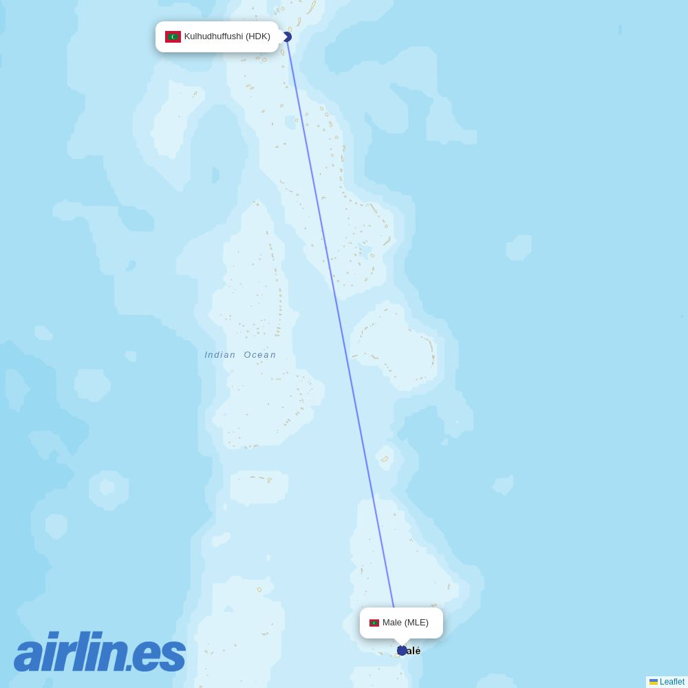 Maldivian at HDK route map
