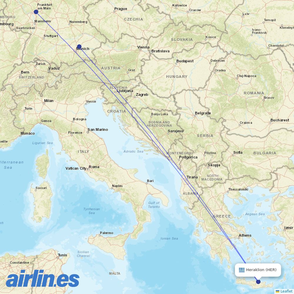 Discover Airlines at HER route map