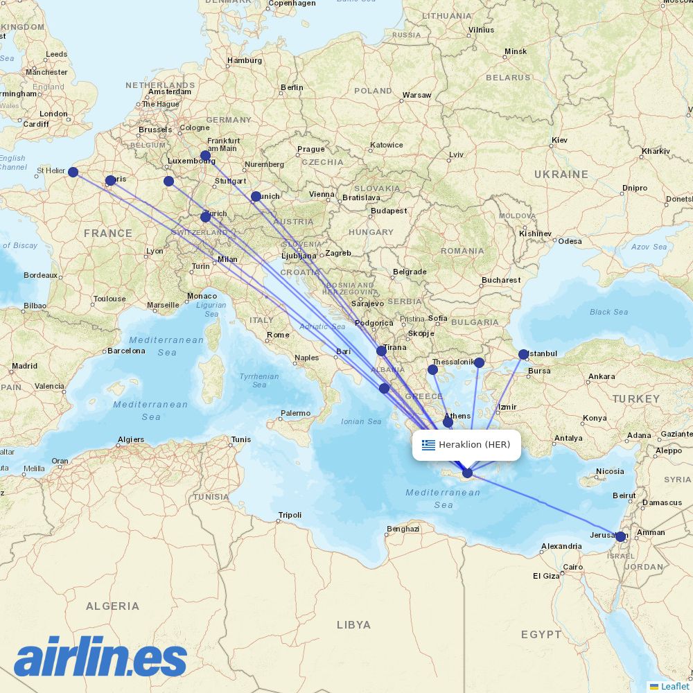 Aegean at HER route map