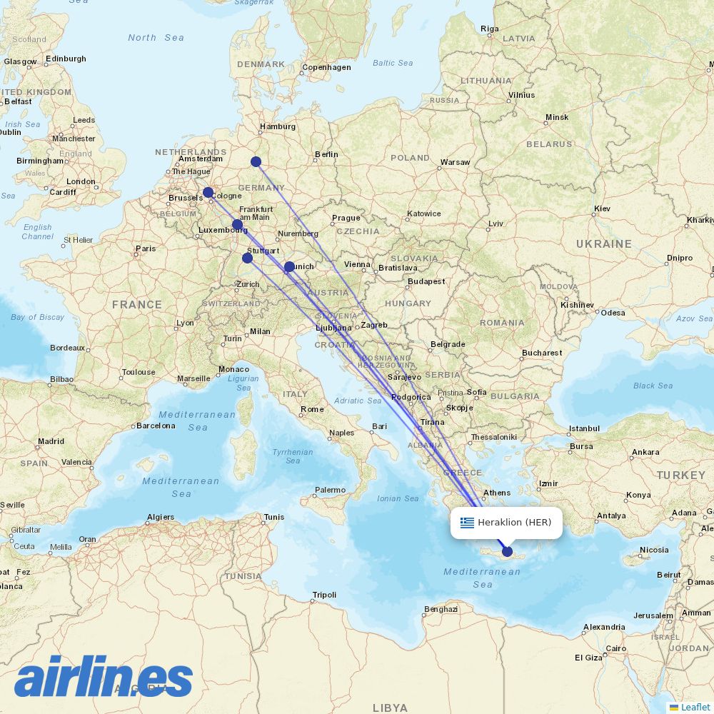 TUIfly at HER route map