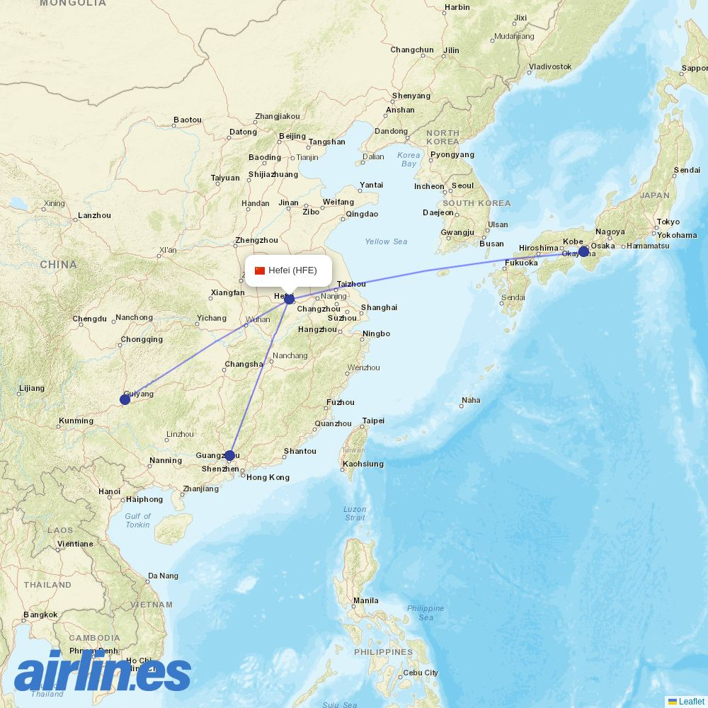 9 Air at HFE route map