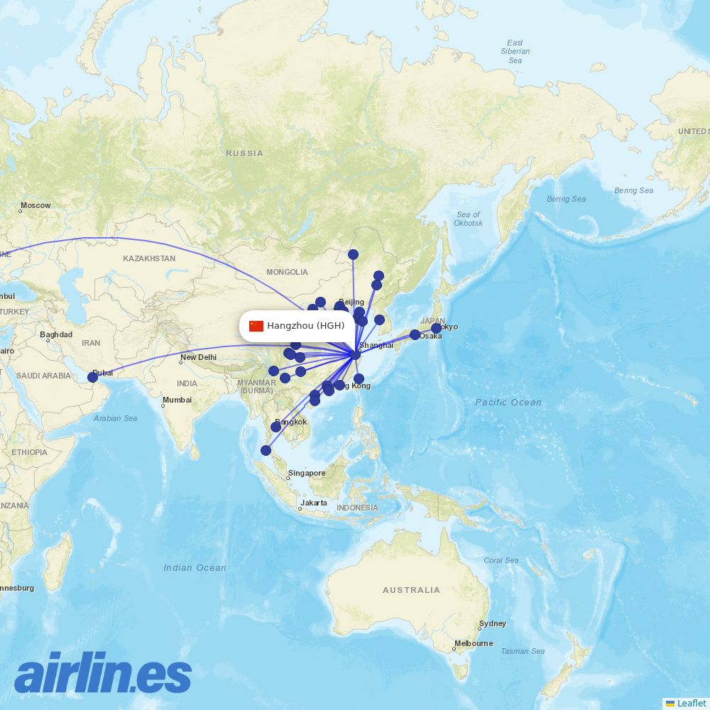 Air China at HGH route map