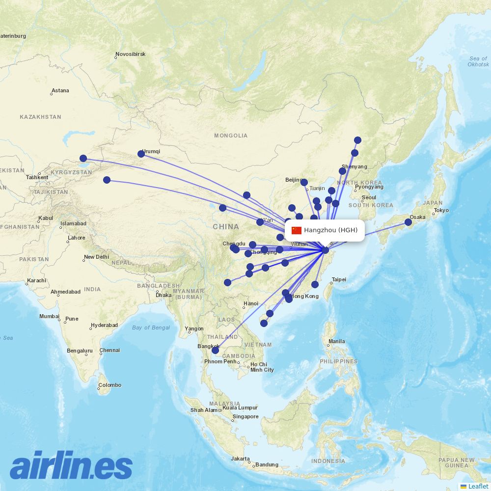Loong Air at HGH route map