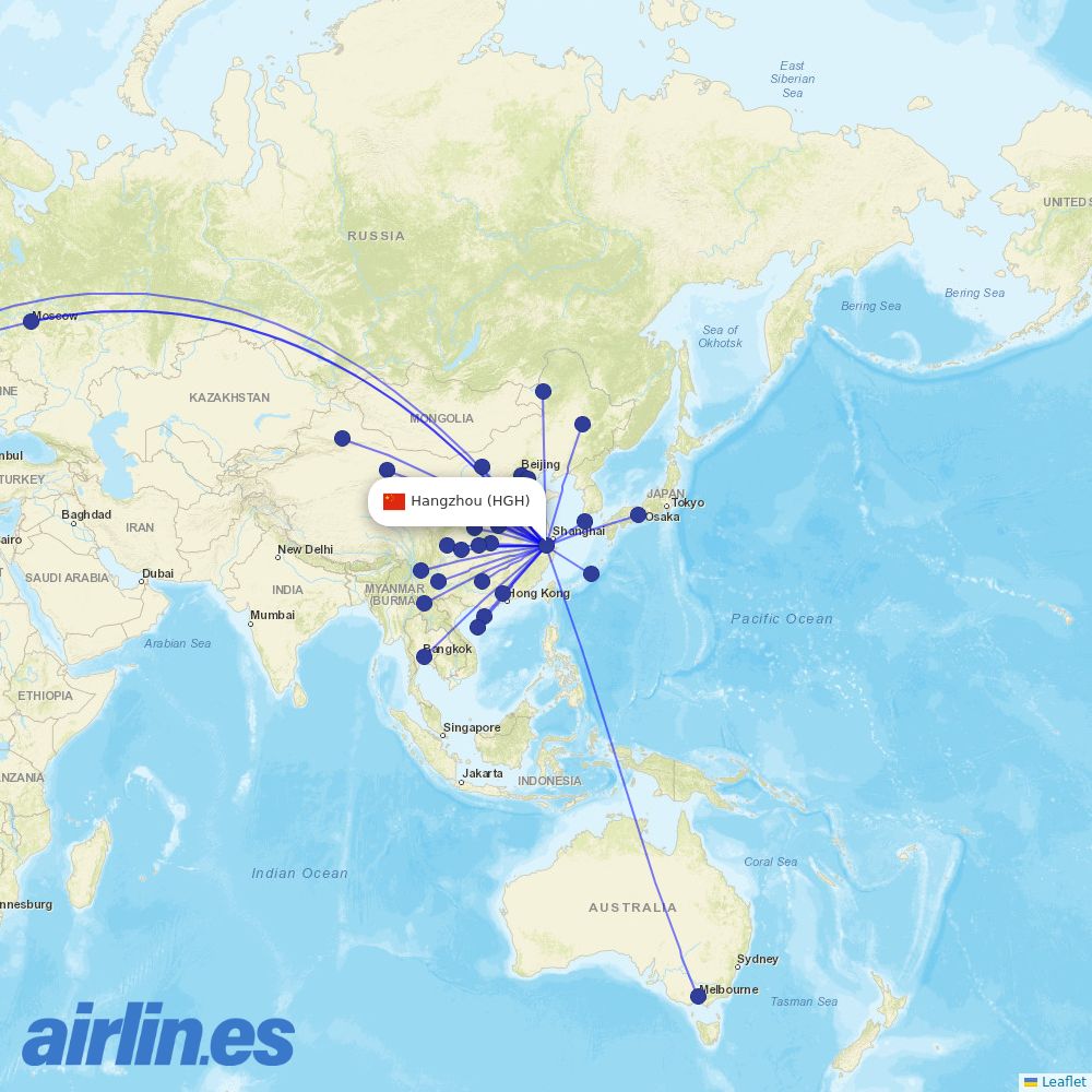 Capital Airlines at HGH route map