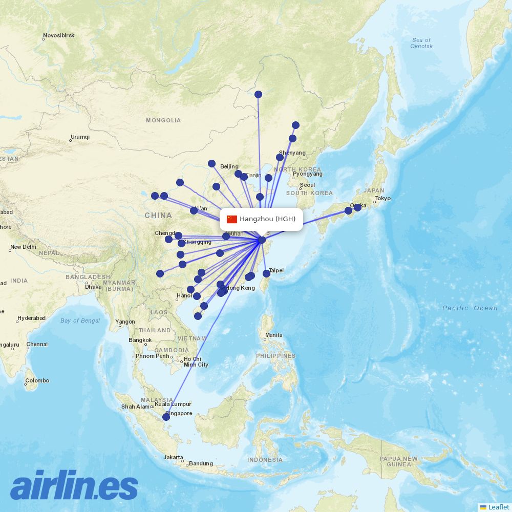 XiamenAir at HGH route map