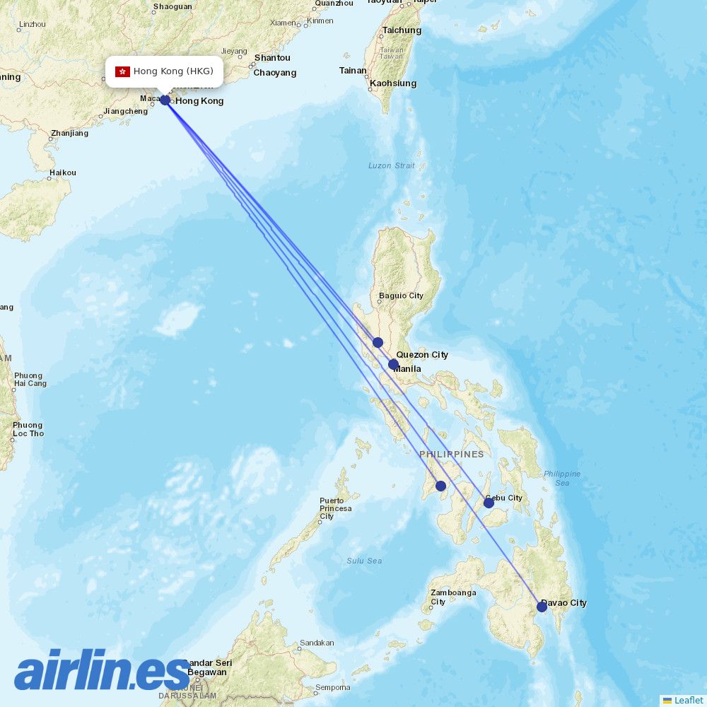 Cebu Pacific at HKG route map