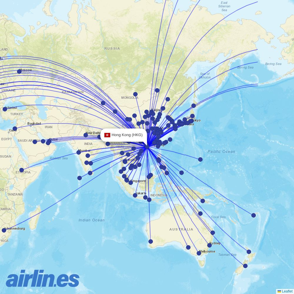 Air Premia at HKG route map