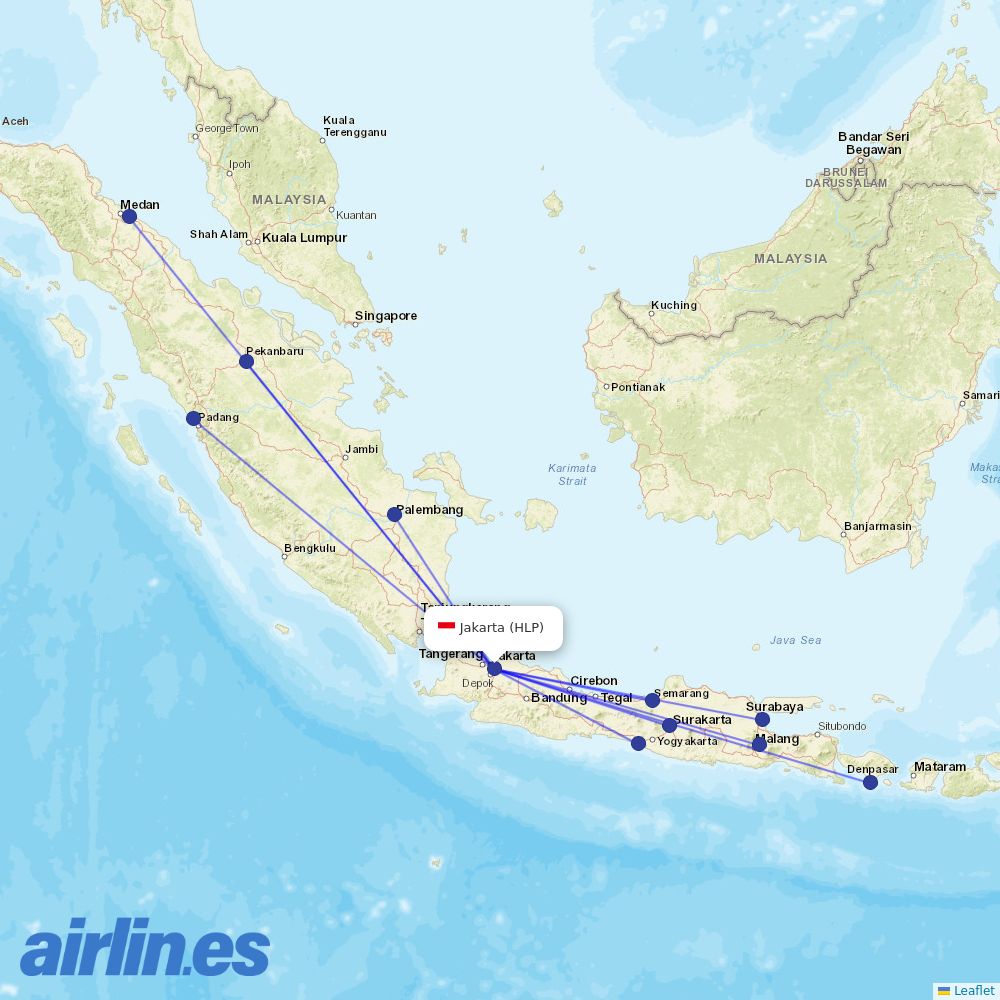 Batik Air at HLP route map