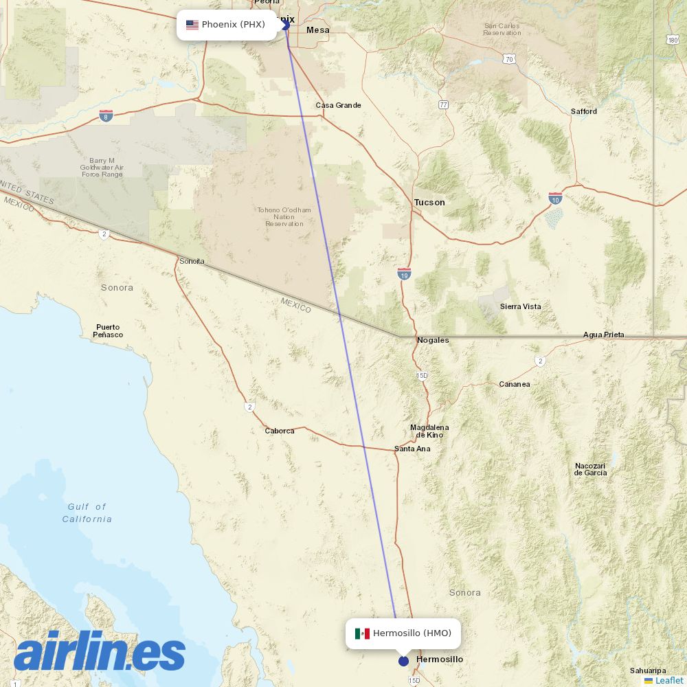 American Airlines from General Ignacio P Garcia International destination map