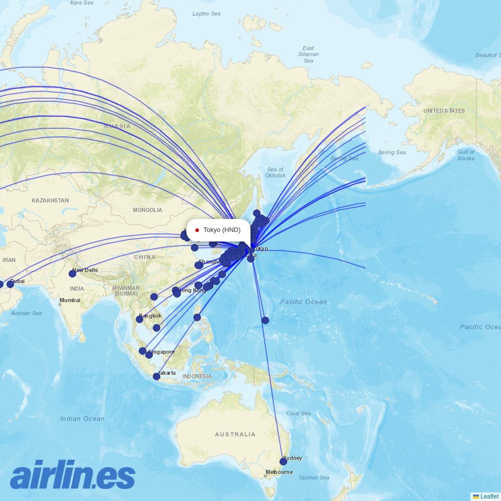 Peach Aviation at HND route map