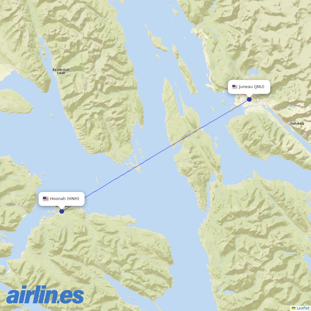 Air Excursions from Hoonah Airport destination map