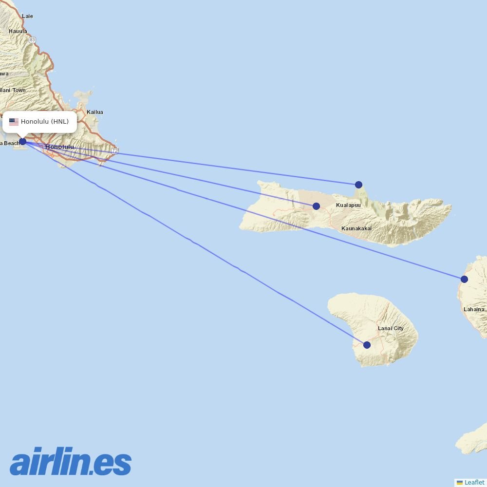 Southern at HNL route map
