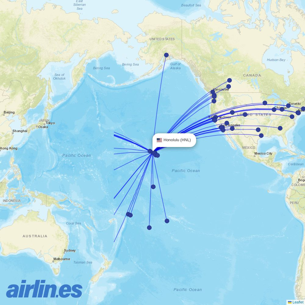 Air Premia at HNL route map