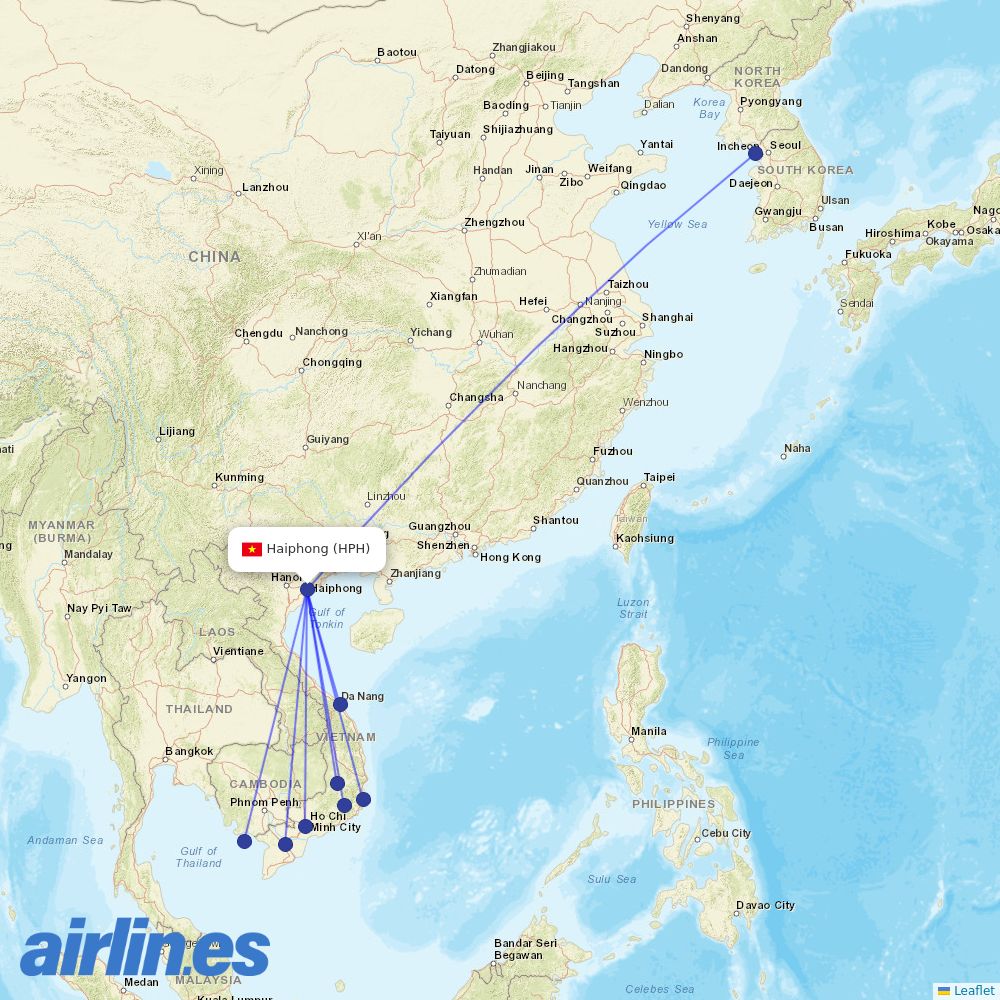 VietJet at HPH route map