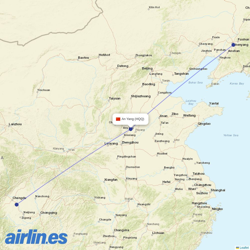 Ruili Airlines from Hong Qiqu Airport destination map