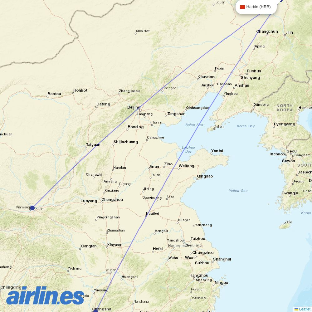 Air Changan at HRB route map